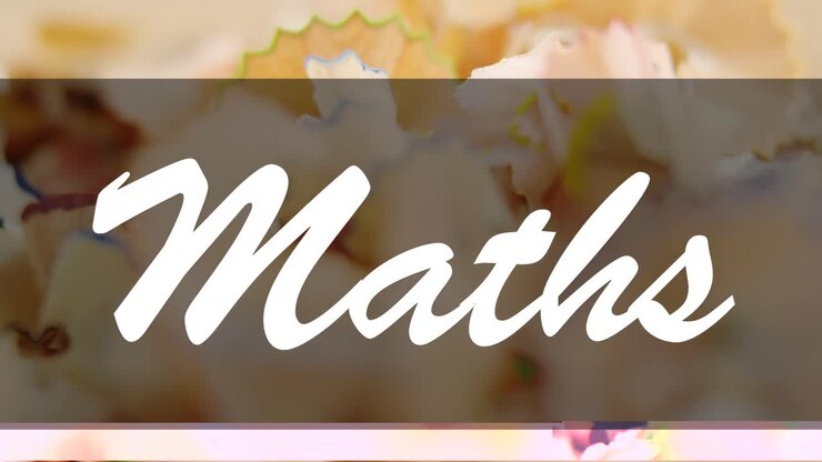 Animation of maths text over crayons shreds