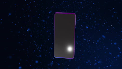 animación de un teléfono inteligente con pantalla en blanco sobre fondo negro