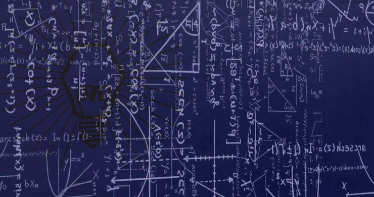 Animation of mathematical equations over lightbulb