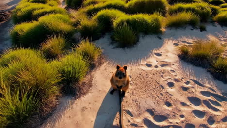 coastal wallaby and sunset landscape