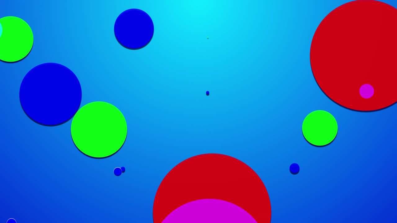 4k abstracción simple en bucle en estilo 2d plano con círculos o discos que cambian de tamaño. diseño minimalista con respaldo azul. luma mate como canal alfa