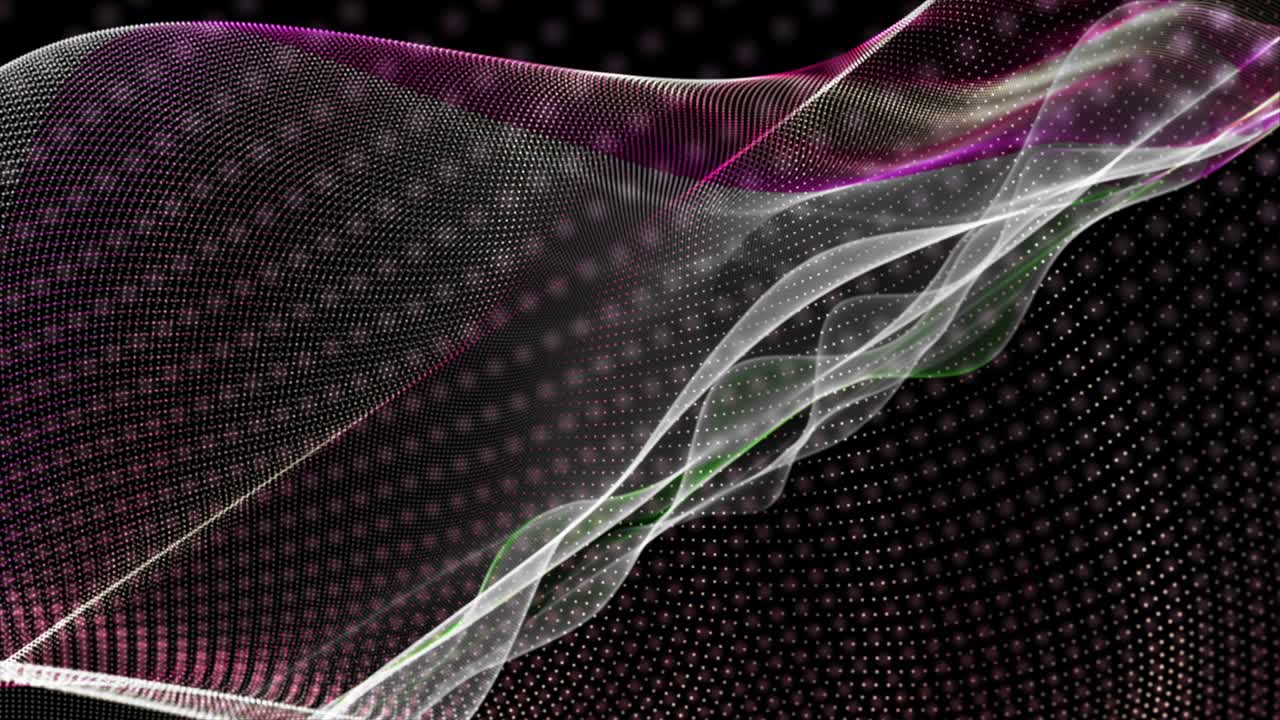 Fantastic animation with particle wave object in slow motion, 4096x2304 loop 4K