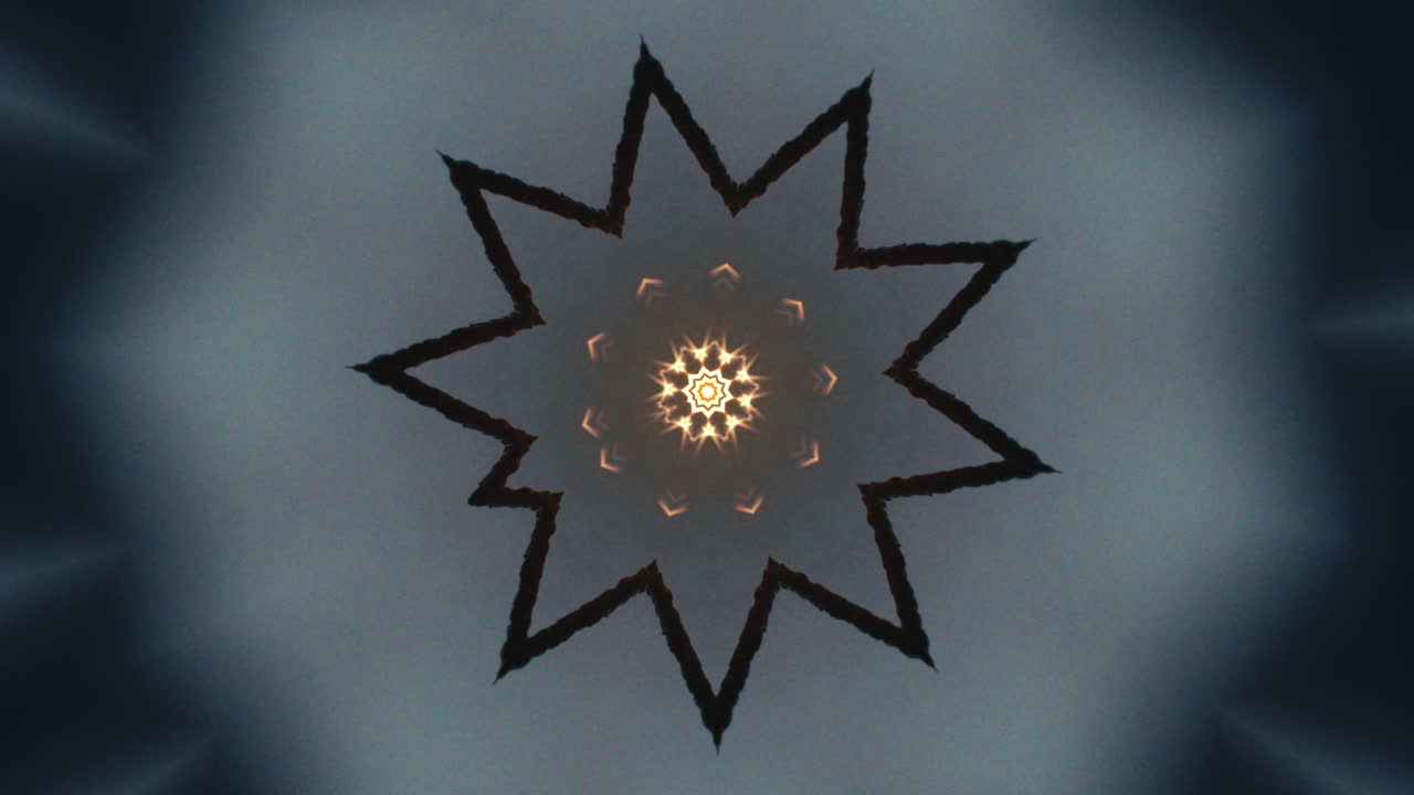 Abstract flower-like kaleidoscope animated pattern