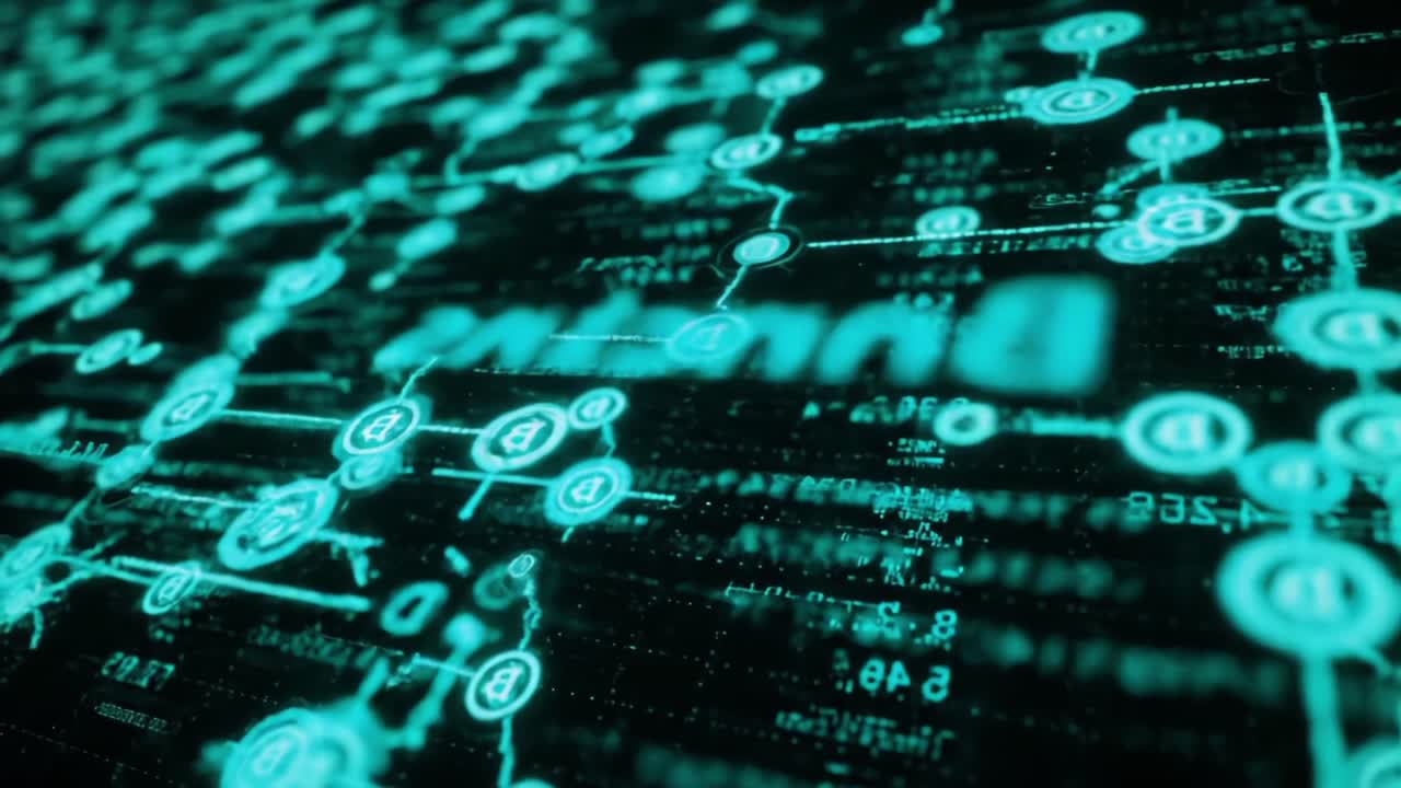 Exploring the Complex Web of Digital Connections: A Visualization of Data Flow and Network Patterns in a Futuristic Cyber Landscape