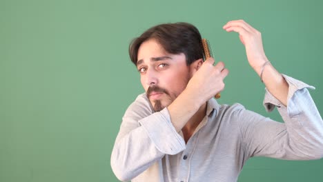 Young Male Combing