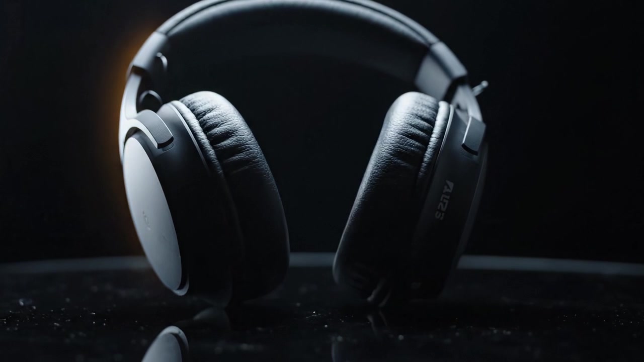 Cuffie nere dal design elegante che mostrano un'estetica moderna e una qualità del suono superiore per gli appassionati di musica – perfette per esperienze di ascolto immersive.