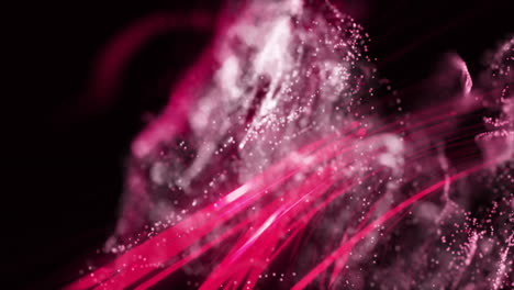 animation of glowing mesh light spots and light trails moving over black background