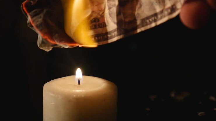Burning five hundred dollars