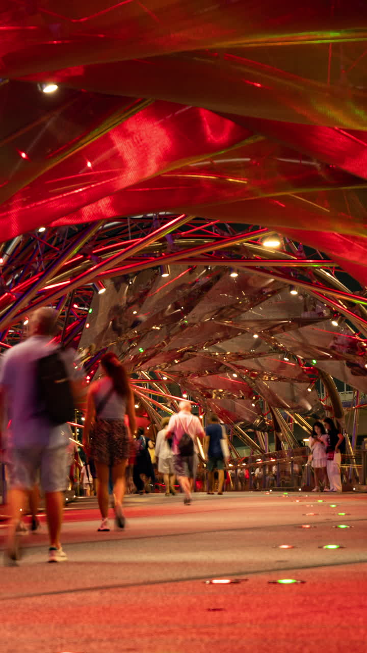 singapore marina bay helix foot bridge in vertical