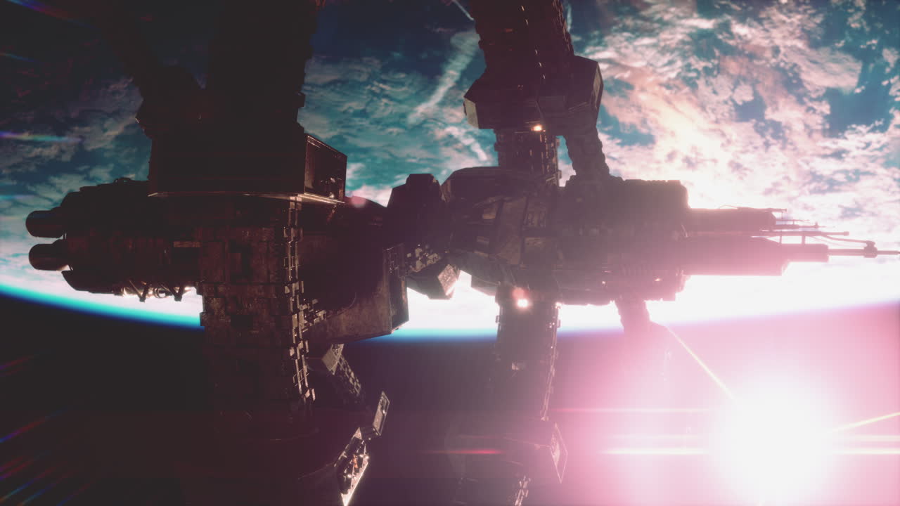 Nave madre aliena vicino alla Terra elementi forniti dalla NASA