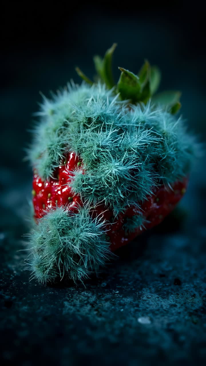 Close-up of a Moldy Strawberry