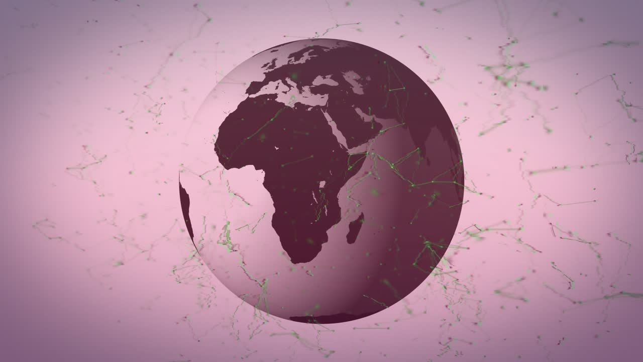 Animasi globe dengan jaringan koneksi