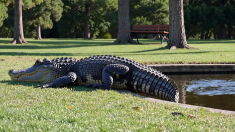 Alligator in a Park Pond