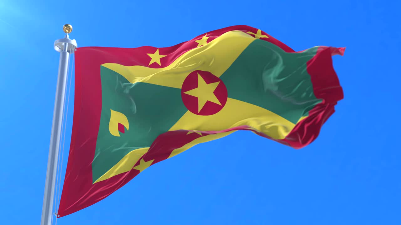 그레나다 발이 바람에 흔들리는 느린 파란 하늘, 루프