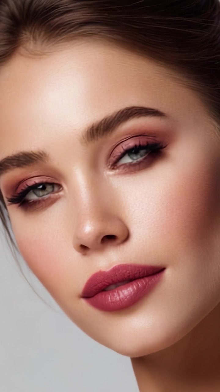 Stunning Close-Up of a Beautiful Model Showcasing Flawless Skin, Striking Makeup, and Captivating Eyes in a Professional Photography Setting