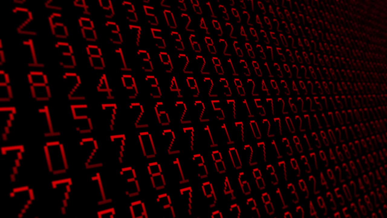 patrón de números rojos de cerca fondo animado