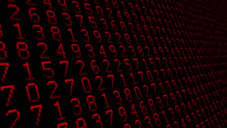 Numbers red pattern close up animated background