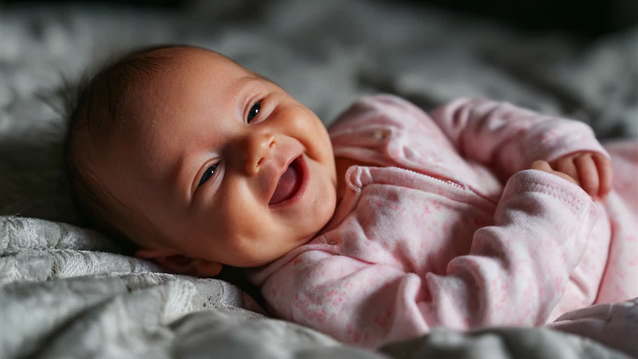 A delightful and heartwarming moment captured in two frames featuring an adorable baby smiling joyfully, showcasing pure innocence and happiness in a cozy environment, radiating warmth and love