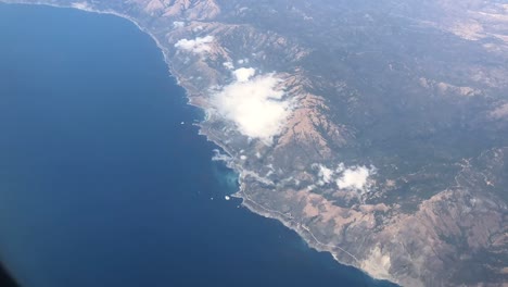 flying over california coast line