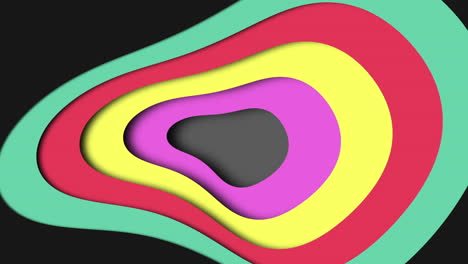 vibrant 3d abstract shape with colorful layers on black background