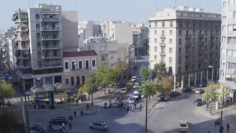 traffic in the center of athens, greece