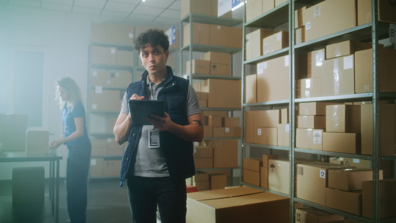 trabajadores de almacén que gestionan el inventario