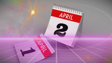 animación de puntos de luz sobre el calendario.