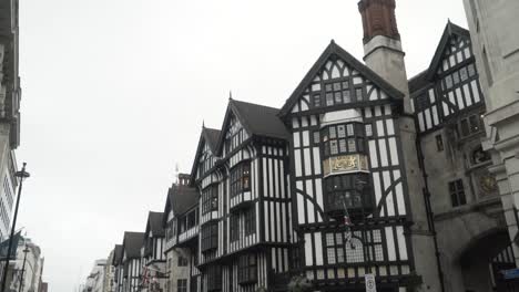 black and white buildings in london