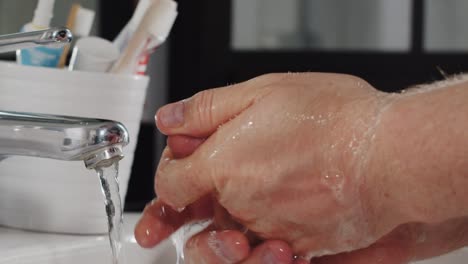 slow motion hand washing at home