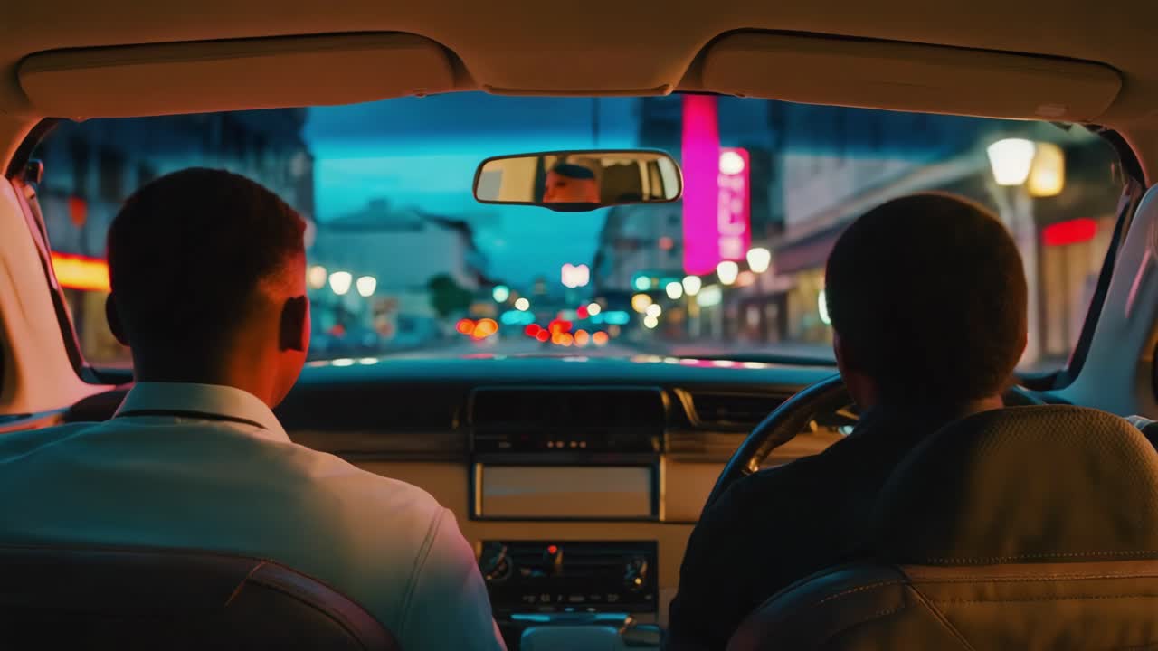 밤에 도시를 가로질러 운전하는 것