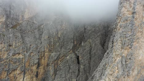 Aerial-scene-at-mountainous-landscape-flying-towards-rocky-structures