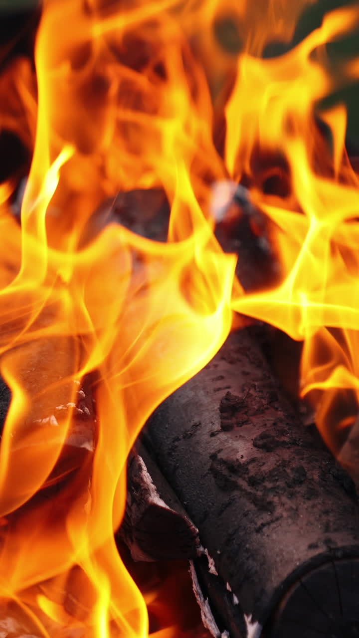 Tongues of flame fire close up. Close up of big fire with huge flames