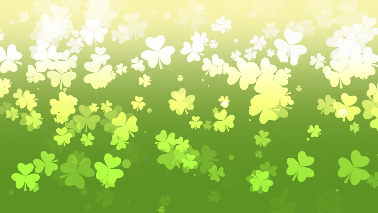 Motion green shamrocks with Saint Patrick Day 29