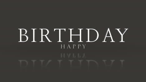 elegante texto de feliz cumpleaños en blanco y negro