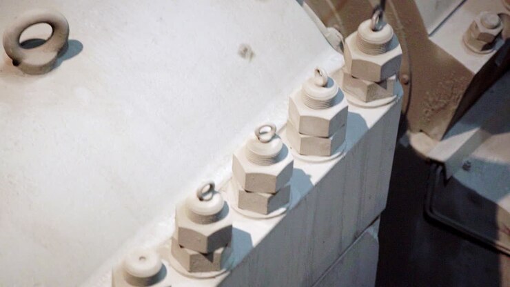 Close-up of industrial machinery components