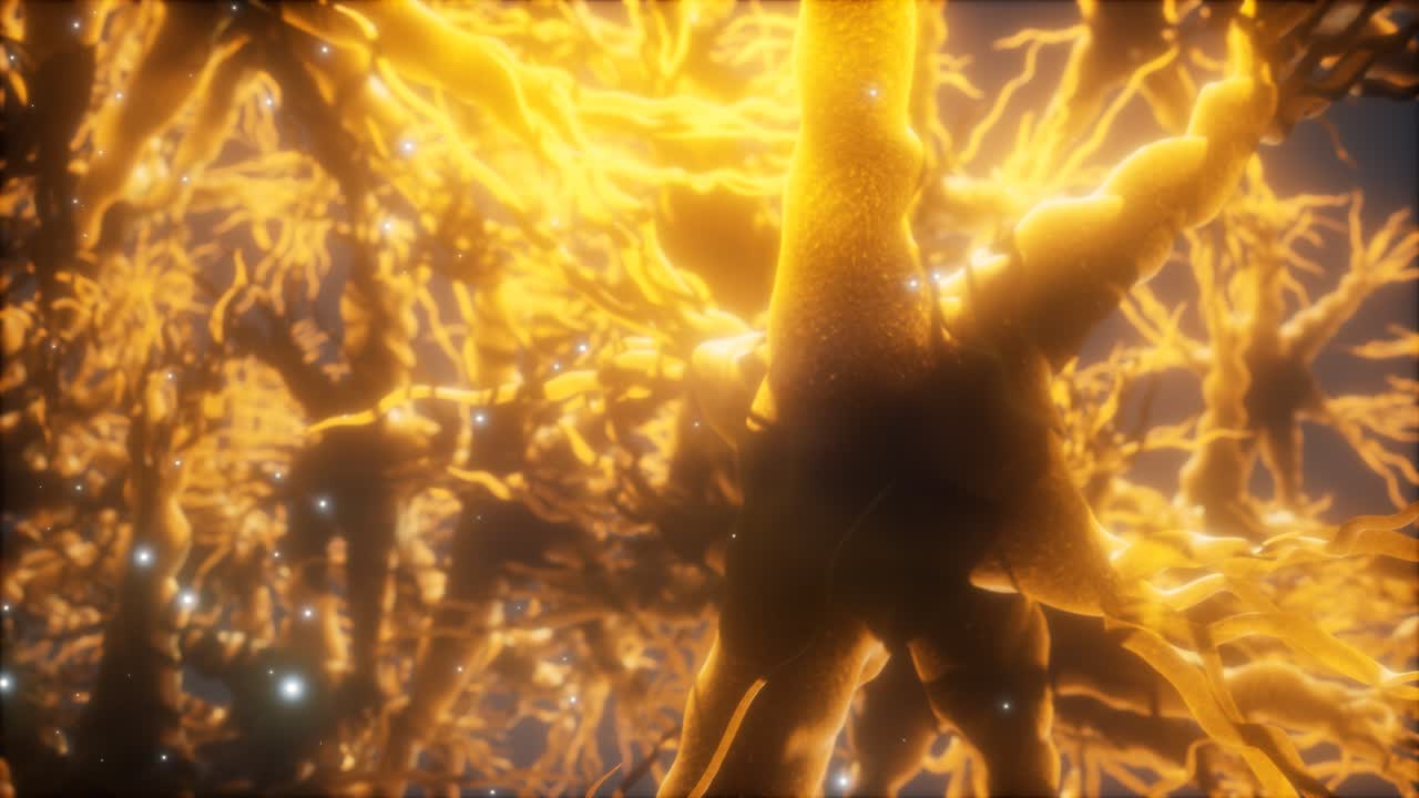 뇌 안의 신경 세포 네트워크를 통해 여행합니다.