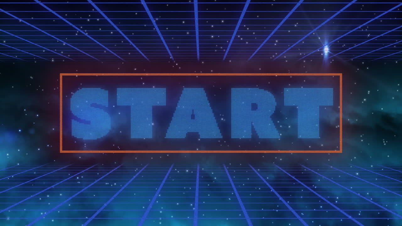 animación del comienzo en el cielo nocturno y el espacio metaverso