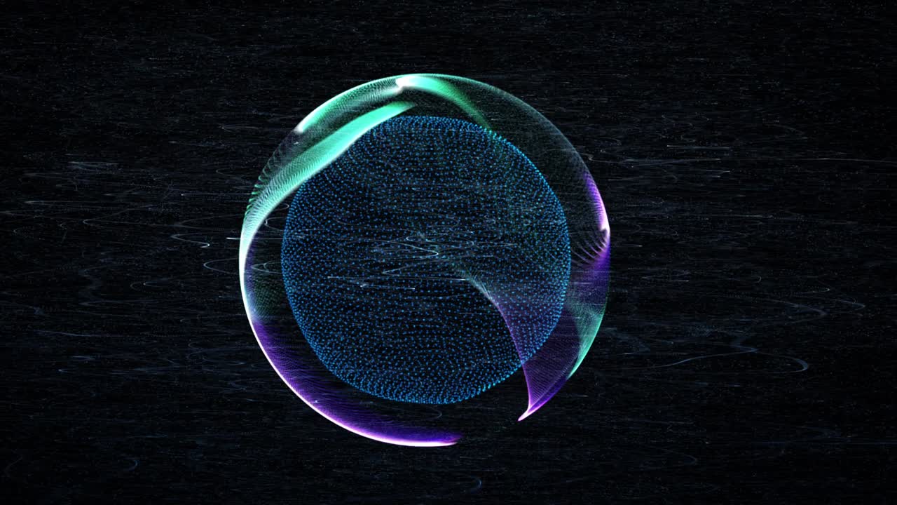 Abstract Circle Animation. CG Data Network. Data Transfer, Wireless Network Big Data.