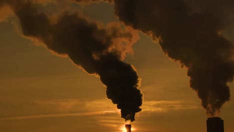 factory pipe polluting air time lapse, environmental problems. industrial factory pollution, smokestack exhaust gases. industry zone, thick smoke. climate change, ecology, atmoshere gas, ozone layer