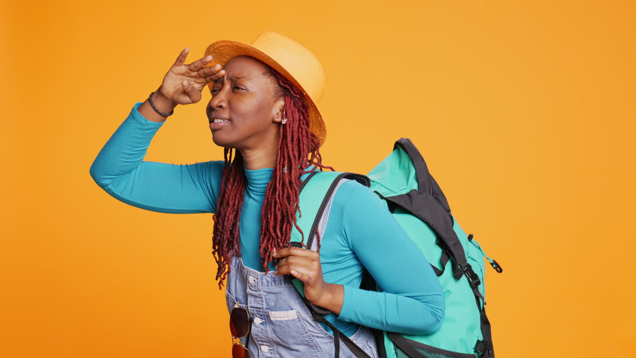 Cheerful girl admiring scenic route