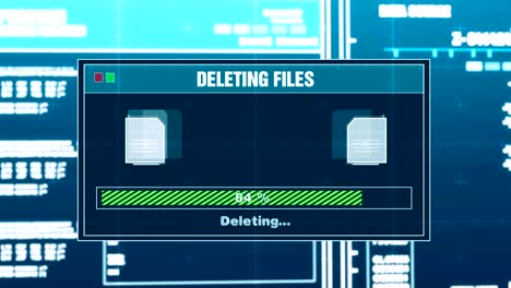 deleting files progress warning message files deleted alert on screen