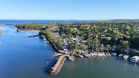 scenic river and town landscape from above