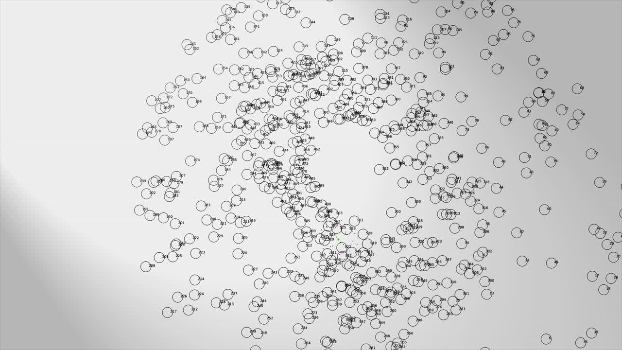 3d 애니메이션: 회색 배경에 숫자가 있는 원의 소용돌이