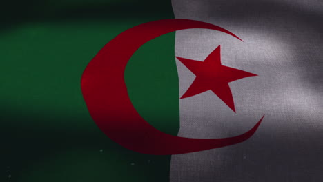 la bandera nacional de argelia ondeando