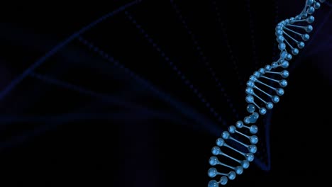 dna structure spinning against blue background