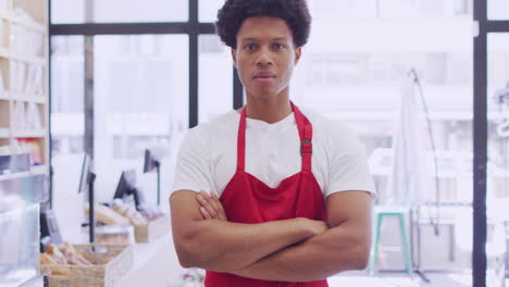 animation of financial data processing over biracial man in cafe