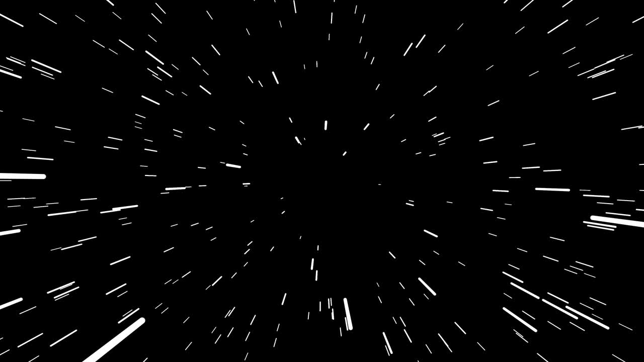 el hiperespacio salta a través de las estrellas a un espacio lejano. abstracto concepto de viaje interestelar a velocidad de la luz. resolución 4k.