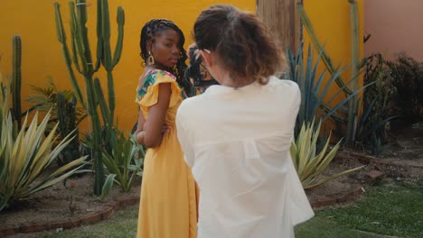 fashion photo shoot with a woman model