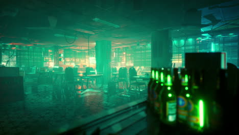 dark and grimy cyberpunk bar