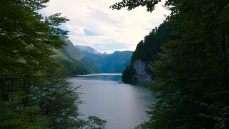 forest framing king's lake, königssee in germany, bavaria